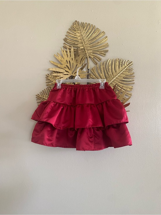 Other - Girls' Red Tiered Ruffle Skirt with Elastic Waist